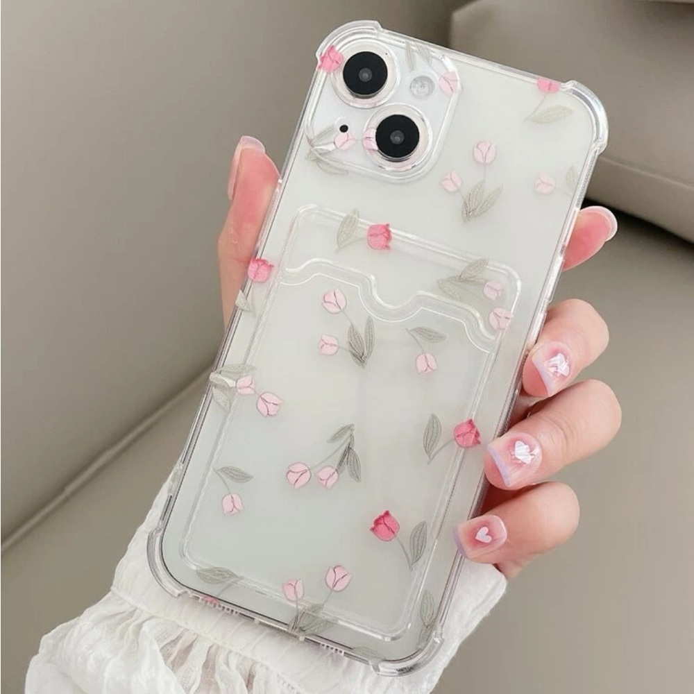 ⚠️Clearance iPhone 15/Pro/Pro Max Clear Floral Phone Case - Picture 2 of 3
